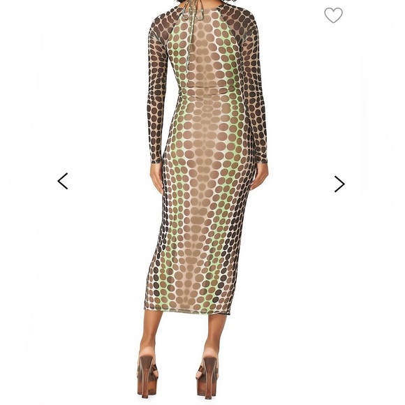 AFRM Zoya Cutout Halterneck Mesh Midi Dress - Picture 3 of 4